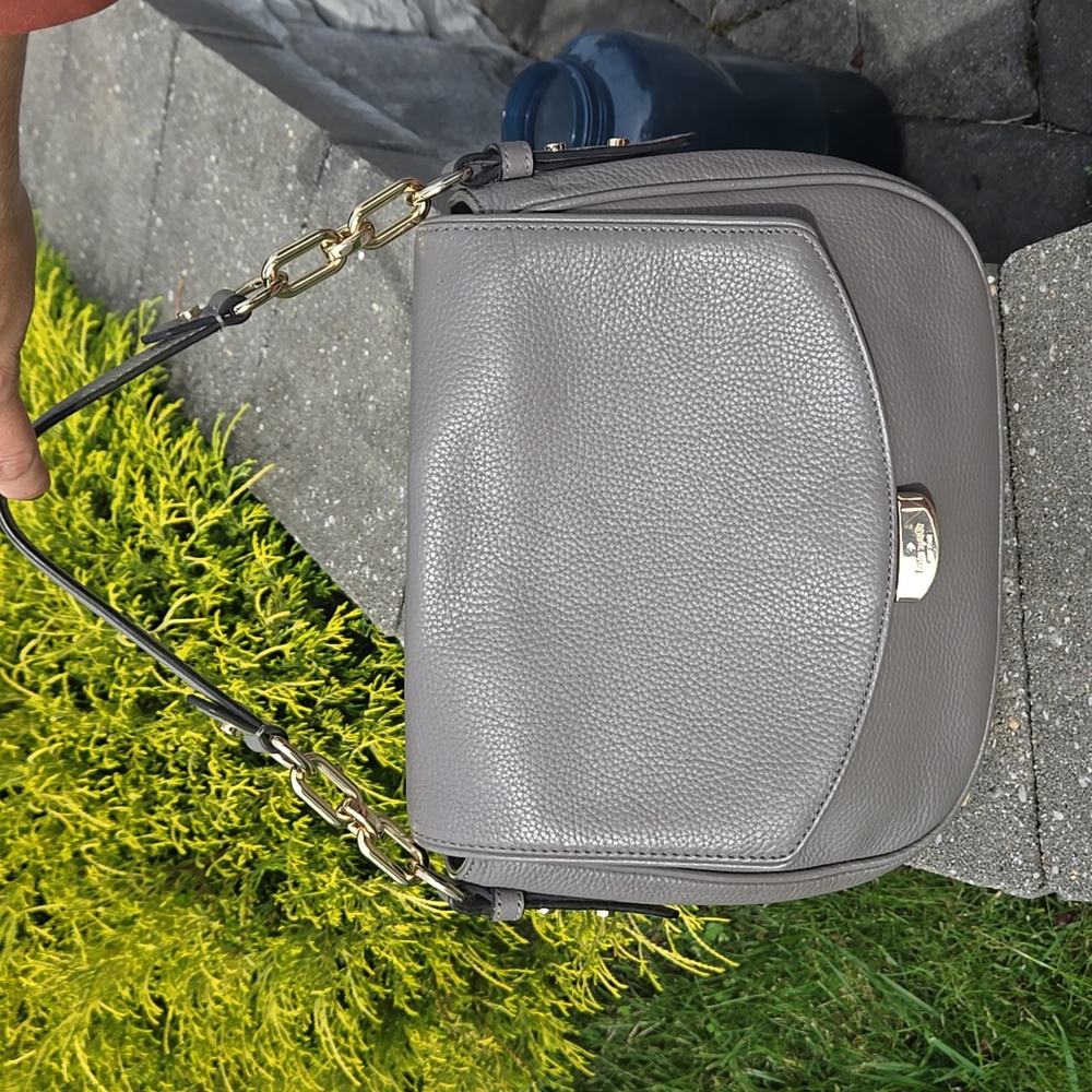 Kate Spade New York Mulberry Street Alecia Crossbody Gray Leather Bag